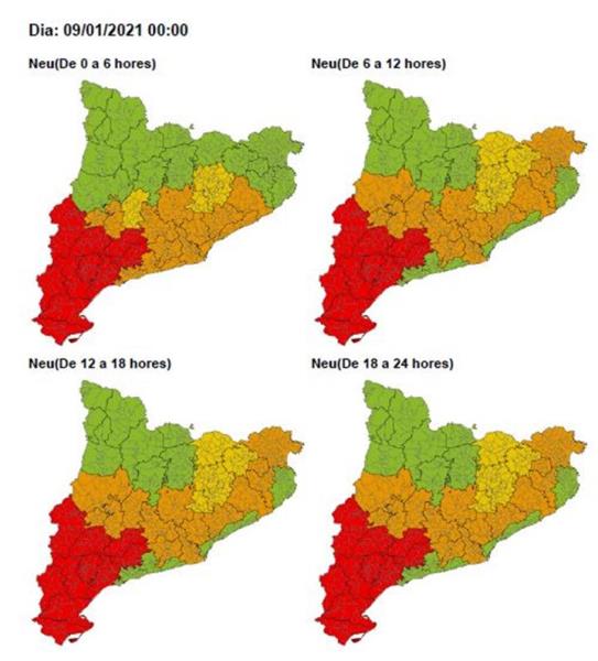 Protecció Civil demana precaució davant la previsió de nevades generalitzades dissabte. EIX