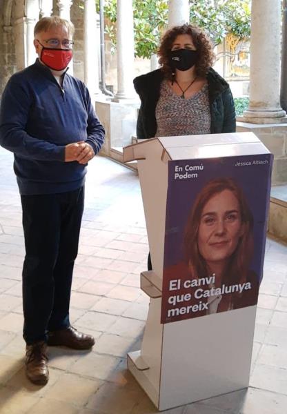 Ramon Arnabat i Arantxa Molina, candidats a la llista d'En Comú Podem de l'Alt Penedès. En Comú Podem