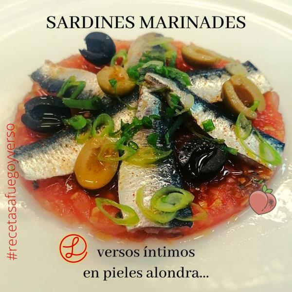 Recetas a fuego y verso: Sardines marinades amb tomàquet i olives. EIX