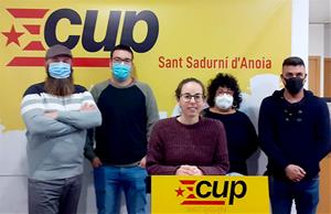 Roda de premsa de la CUP de Sant Sadurní . Eix