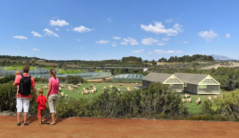 Simulació de l'Agroparc que Ametller Origen vol fer al Penedès. Imatge publicada el 13 d'octubre del 2021. Ametller Origen