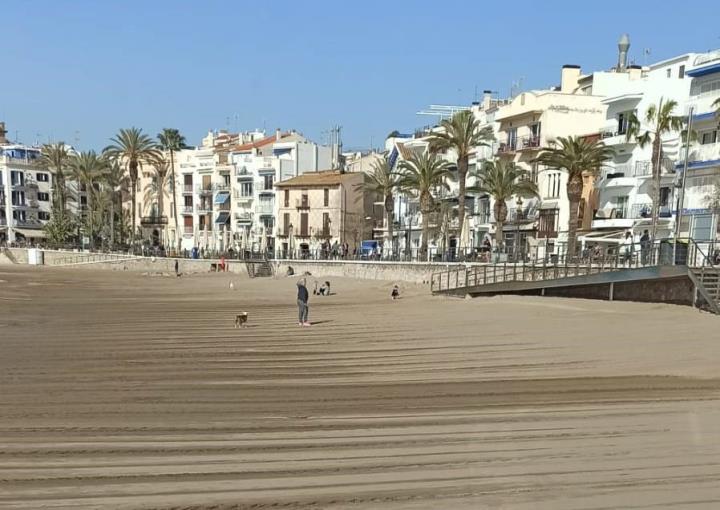 Sitges comença les tasques d'estabilització de la sorra de les platges. Ajuntament de Sitges