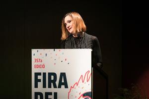 Tana Collados referma la importància dels productes de proximitat en el pregó de la Fira del Gall 2021. Toni Galitó