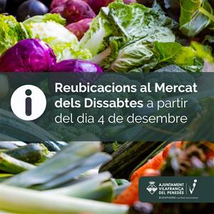 Vilafranca reubicarà les parades del mercadal dels disssabtes a partir d'aquest dissabte. EIX