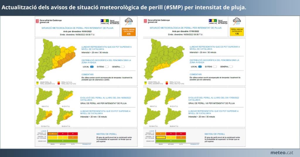 Activada l'alerta per fortes pluges entre l'Empordà i el Garraf aquest divendres. EIX