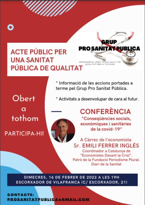 Acte públic sobre la Sanitat Pública