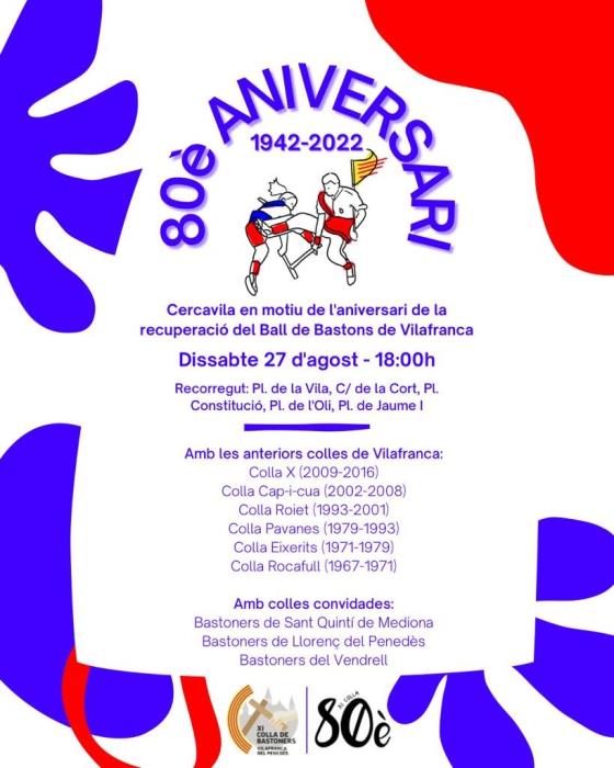 Celebració del 80è aniversari dels Bastoners de Vilafranca