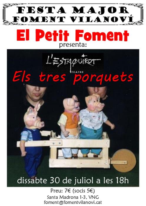 “Els tres porquets” de l’Estaquirot Teatre