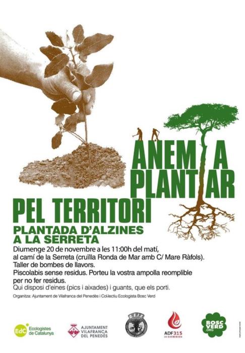 Plantació forestal diumenge a la Serreta