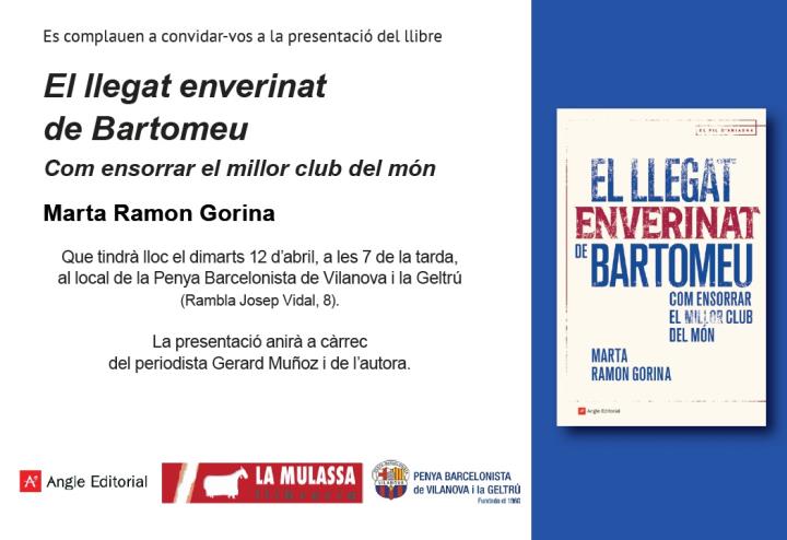 Presentació del llibre El llegat enverinat de Bartomeu