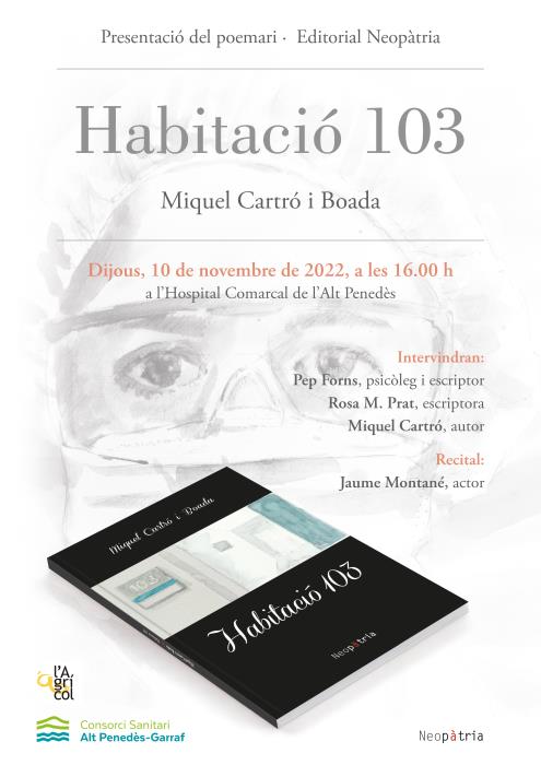 Presentació del poemari Habitació 103 de Miquel Cartró