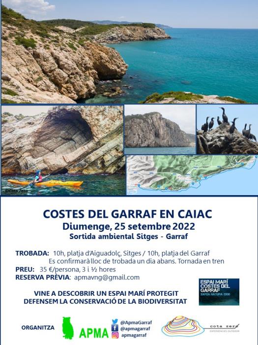 Sortida en caiac pel litoral entre Sitges i el poble del Garraf