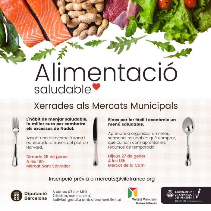 Xerrades sobre alimentació saludable als Mercats de Vilafranca
