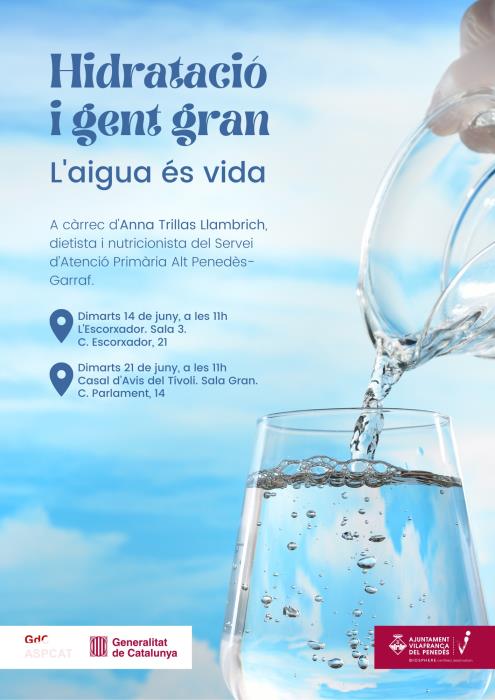 Xerrades sobre hidratació per a gent gran a Vilafranca