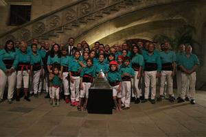 Aragonès rep els Castellers de Vilafranca per atorgar-los el premi del Concurs de Castells