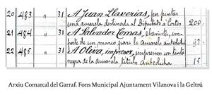 Arxiu Comarcal del Garraf. Fons Municipal Ajuntament de Vilanova i la Geltrú