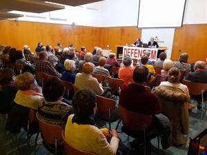 Assemblea del Grup Pro Sanitat Pública a la sala d’actes de l’Escorxador. Eix