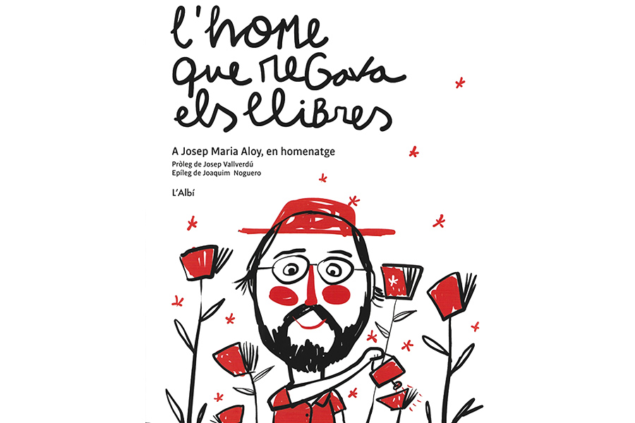 Coberta de 'L’home que regava els llibres, A Josep Maria Aloy, en homenatge'. Eix