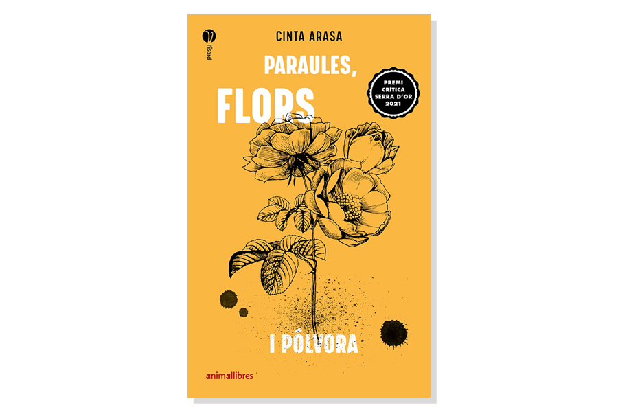 Coberta de 'Paraules, flors i pólvora' de Cinta Arasa. Eix