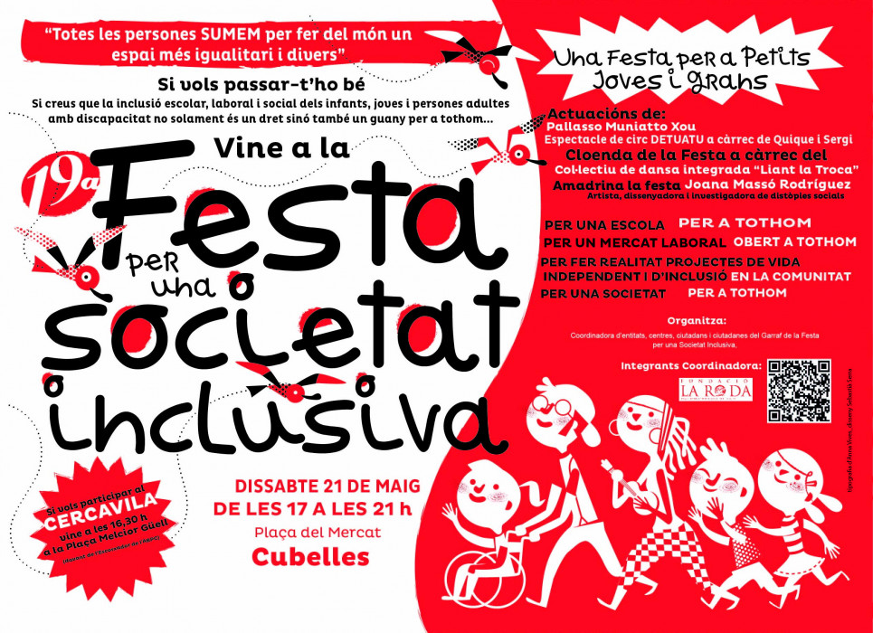 Cubelles serà la seu de la Festa per la societat inclusiva, el 21 de maig. EIX