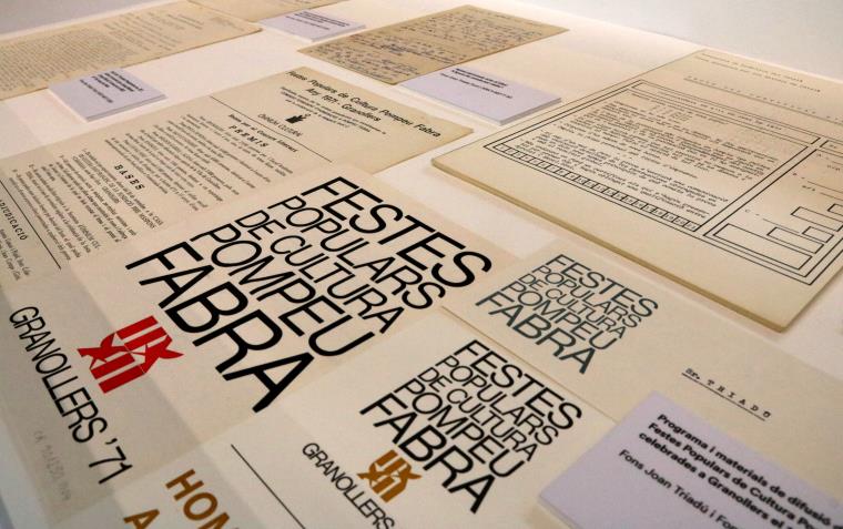 Documents exposats a l'Arxiu Nacional de Catalunya dins la mostra 'Joan Triadú, defensar la llengua, estimar el país'. ACN / Gemma Sánchez