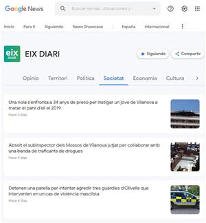 EIX DIARI, a la nova plataforma de notícies de Google, News Showcase. EIX