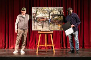 El pintor Blai Tomás Ibáñez guanya la setena edició del concurs de pintura ràpida de Vilafranca. Teatre Casal