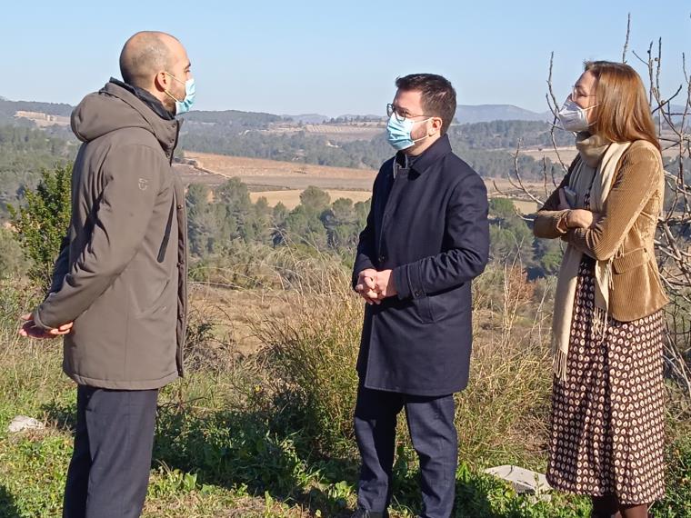 El president de la Generalitat, Pere Aragonès, coneix de primera mà el projecte d'Agroparc del Grup  Ametller Origen. Ramon Filella