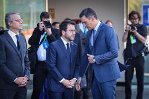 El president de la Generalitat, Pere Aragonès, i el president del govern espanyol, Pedro Sánchez. ACN / Jordi Borras