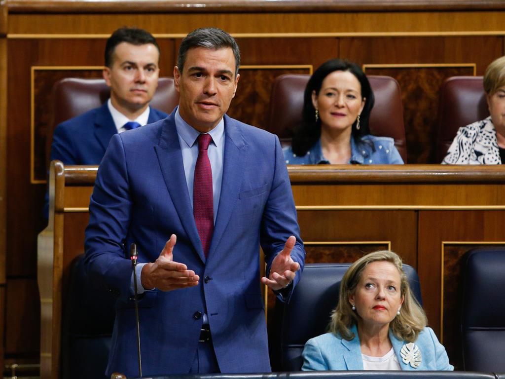 El president del govern espanyol, Pedro Sánchez, a la sessió de control al Congrés. ACN