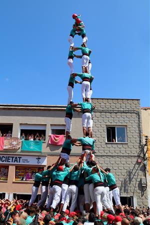 Els Castellers de Vilafranca completen el 2d9fm a la Diada de la Bisbal del Penedès