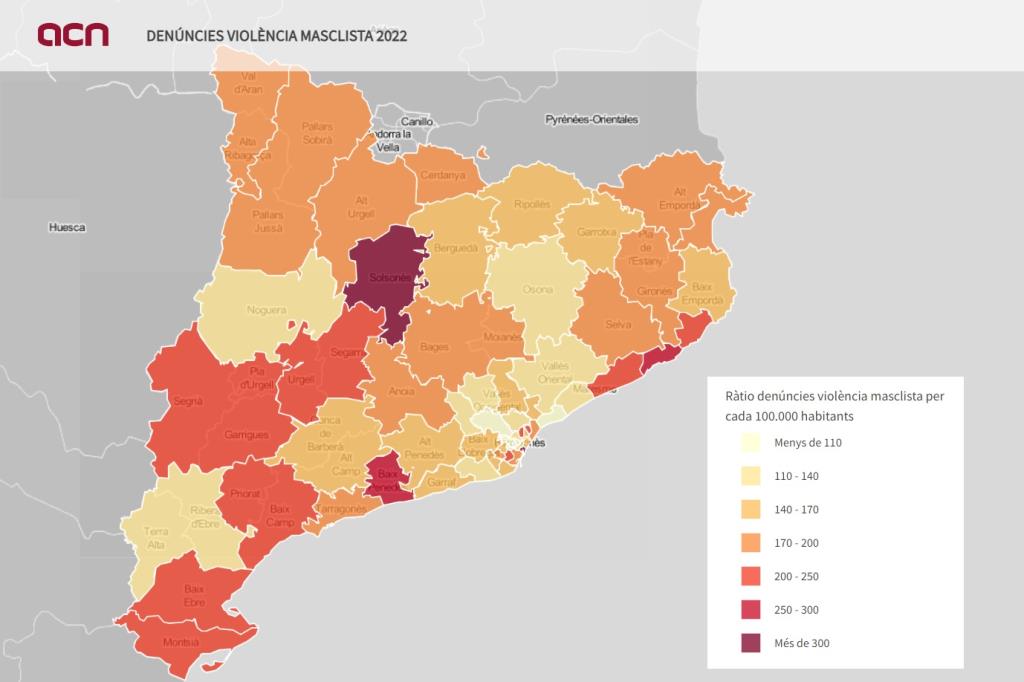 Els Mossos registren el 2022 un 13,3% més de denúncies per violència masclista, la dada més alta de l'última dècada. ACN