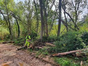 Es repara el camí fluvial de la Riera d’Òdena malmès pels aiguats del setembre. Mancomunitat Conca d’Òden