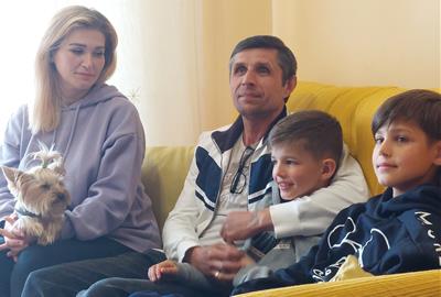 Família ucraïnesa, acollida a Cubelles. CC Garraf