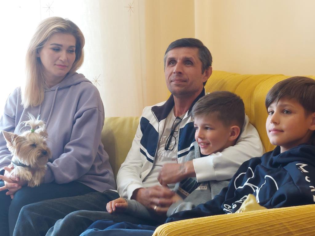 Família ucraïnesa, acollida a Cubelles. CC Garraf