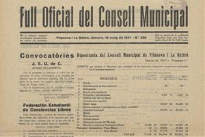 Full Oficial del Consell Municipal de Vilanova