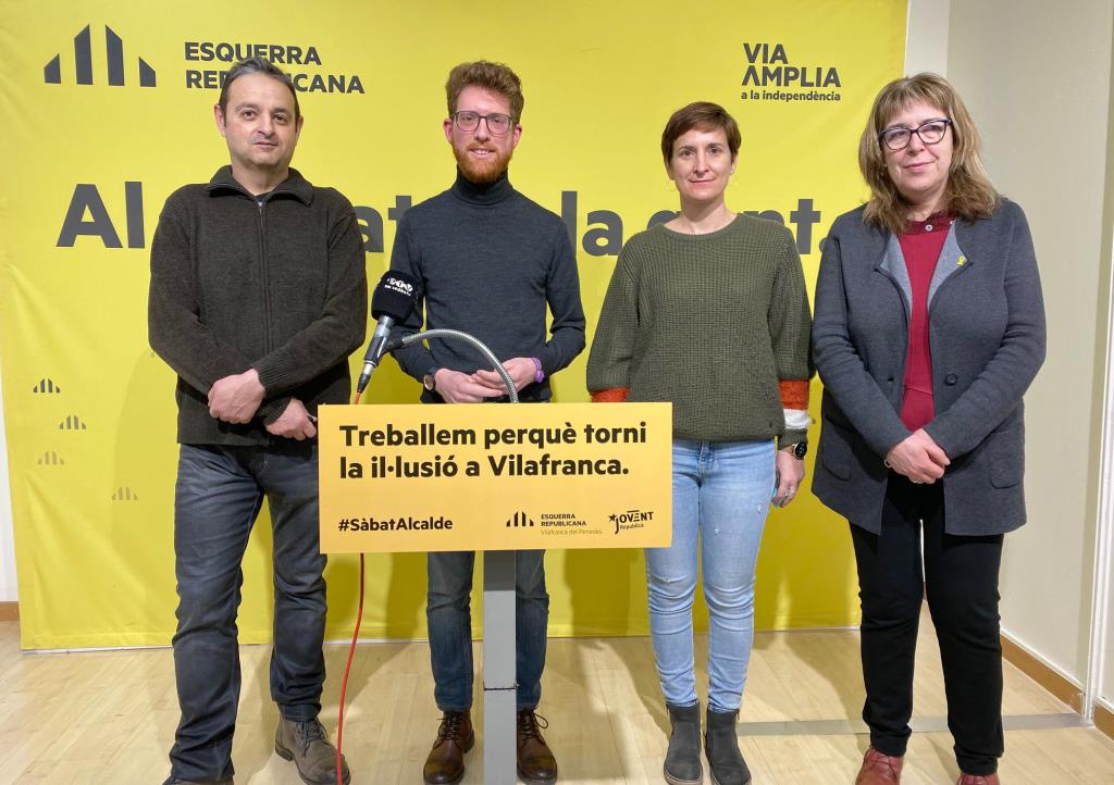 Imatge de la roda de premsa d'ERC de Vilafranca. Eix