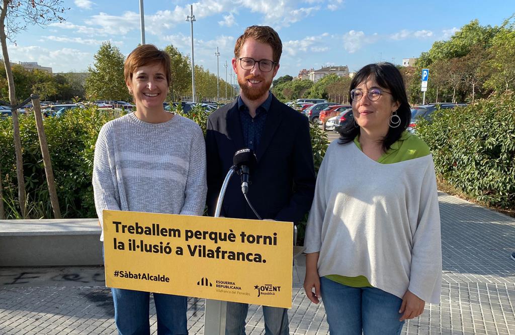 Imatge de la roda de premsa d'ERC de Vilafranca. Eix