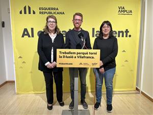 Imatge de la roda de premsa d'ERC Vilafranca. Eix