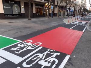 Imatge del carril bici de la rambla Samà. Ajuntament de Vilanova