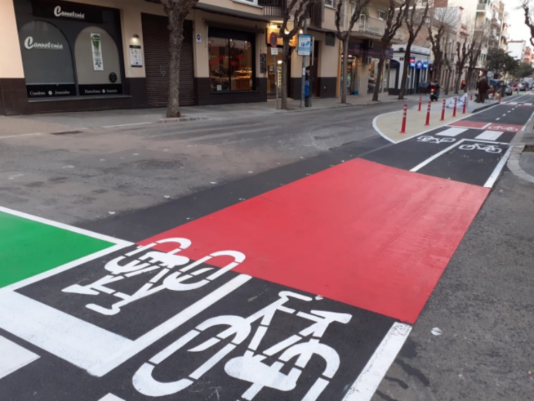 Imatge del carril bici de la rambla Samà. Ajuntament de Vilanova