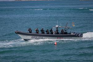 Imatge d’una actuació de la Unitat de Policia Marítima del cos de Mossos d’Esquadra