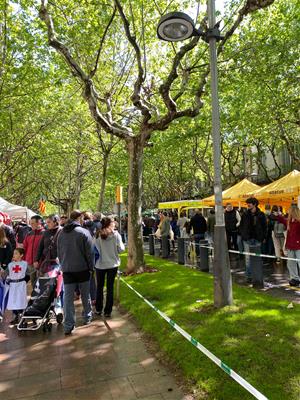 Imatges de la Diada de Sant Jordi a Vilafranca del Penedès