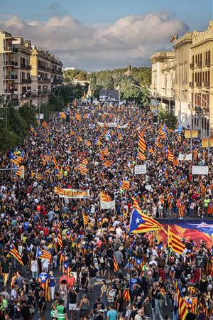 La manifestació de l'ANC reuneix 150.000 persones per la Diada segons la Guàrdia Urbana, i 700.000 segons l'entitat