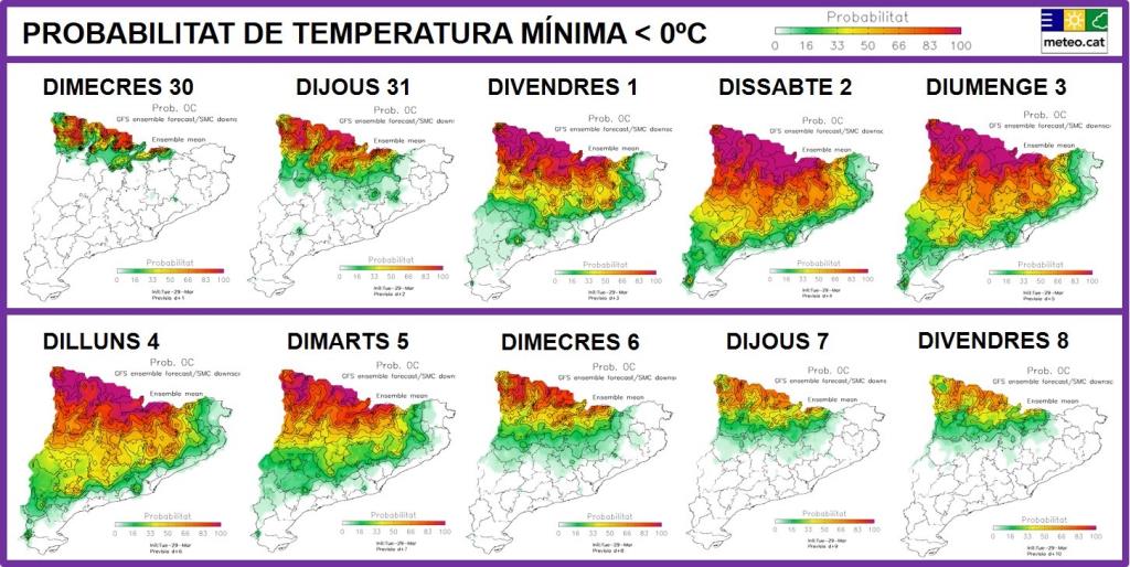 L'abril començarà amb fred d'hivern. Generalitat de Catalunya