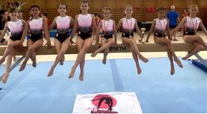 Les gimnastes de l’A.E. Gimnàstica Baix Penedès . Eix