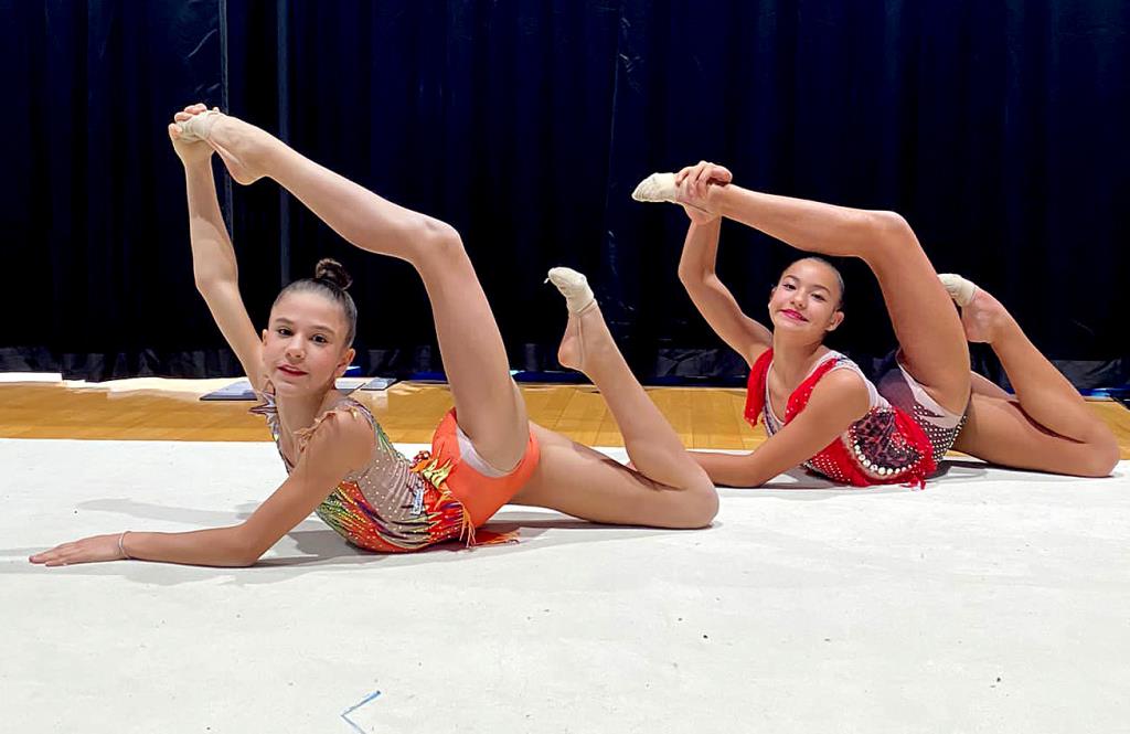 Les gimnastes Infantils, Núria Gutiérrez i Alba Pérez. Eix