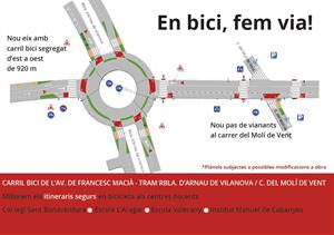 Les obres del nou carril bici de l'avinguda Francesc Macià començaran a final de maig