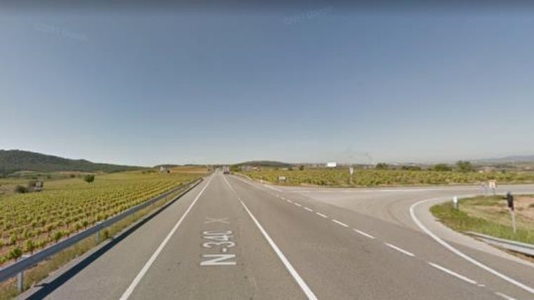 L'Estat aprova el projecte per crear una rotonda a l'N-340 a l'altura de Sant Pau d'Ordal. Google Maps