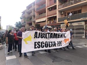 Manifestació contra el carril bici de Francesc Macià. Eix